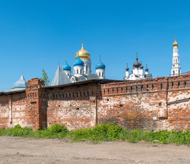Fototapeta na wymiar DZERZHINSKY, MOSCOW REGION, RUSSIA - may 2018: Exterior of the Nikolo-Ugreshsky Monastery. Rear view. Founded in 1380.