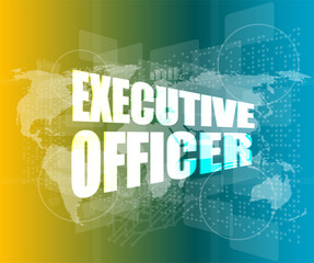 Fototapeta na wymiar Management concept: executive officer words on digital screen