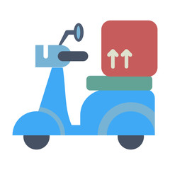 contactless delivery adoption concept, courier box and bike design, prevention of coronavirus symbol, Food Delivery Vector Icon Sign  
