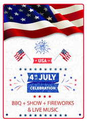 Independence day USA, 4th July Event Celebration poster 