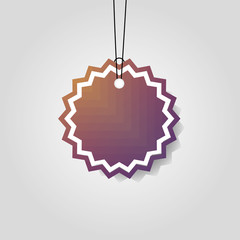 comercial tag with brown vibrant color