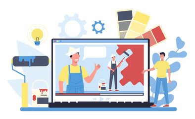 Painter, decorator online service or platform. Online