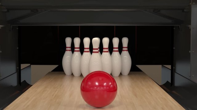Bowling Strike in slow motion