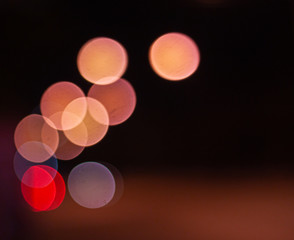 Cycle bokeh light at night time on road background 