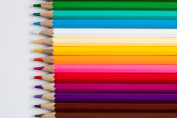 Color pencils isolated on white background.