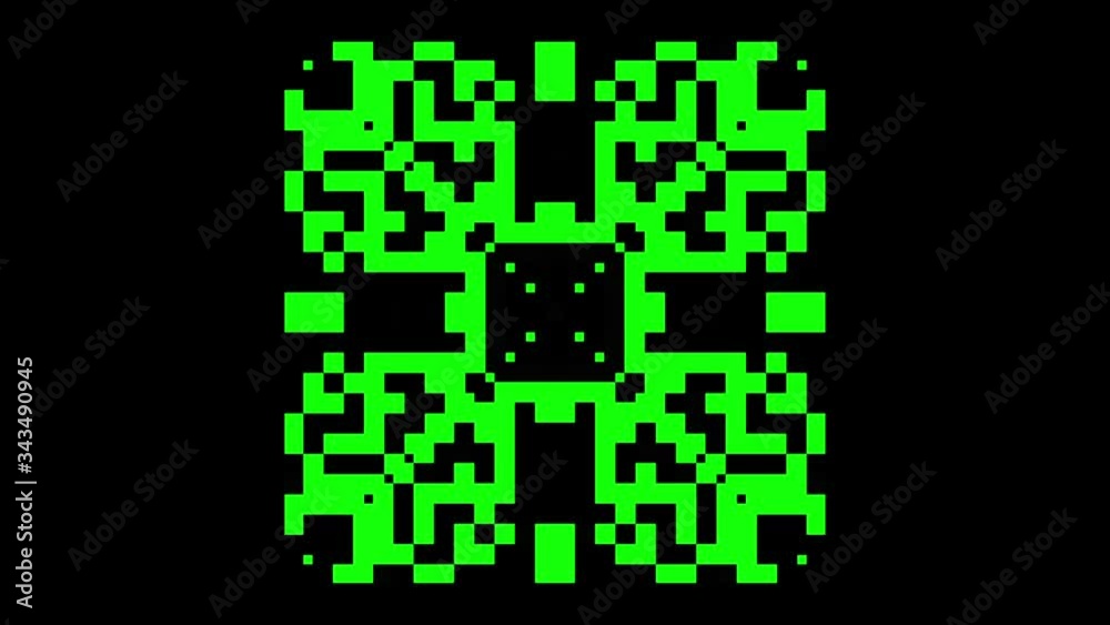 Poster transforming abstract black geometric pixels. seamless looping footage. screen green color.