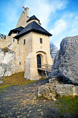 Fototapeta na wymiar old castle on the hill in Bobolice