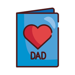 card with dad mustache and heart line and fill style icon