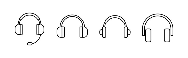 Headphone icons set. Headphone vector icon. Call us. Contact us