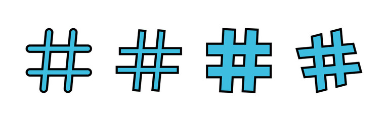 Obraz premium Hashtag icons set. Hashtag icon vector