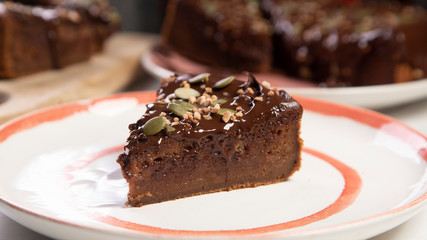 Black delicious Chocolate pumpkin cake