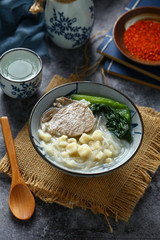 xi an famous Chinese food Pita Bread Soawked in beef Soup