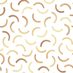 Seamless pattern with golden arcs on a white background, abstract illustration