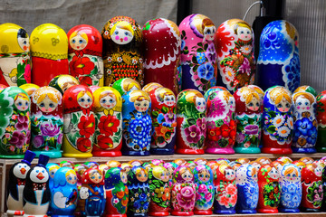 Matryoshka doll, wooden dolls of decreasing size