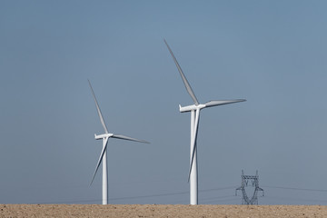 Eoliennes dans le département du Pas-de-Calais  -  France