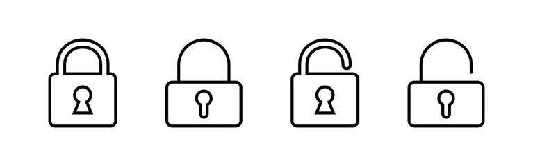 Lock icons set. Encryption icon. Security symbol. Secure. Private