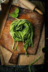 Ingredients for pasta with pesto sauce