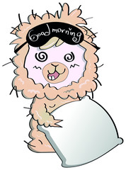 alpaca stickers emoji good morning mask