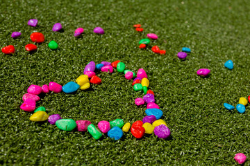 heart  made of colorful flowers