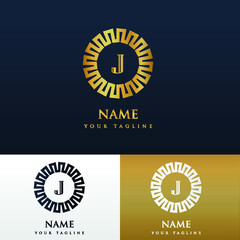 Luxury Logo J Alphabetic template  for Restaurant, Royalty, Boutique, Cafe, Hotel, Heraldic, Jewelry, Fashion etc