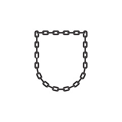 Shield shaped chain vector illustration