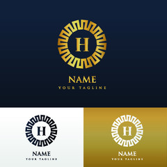 Luxury Logo H Alphabetic template  for Restaurant, Royalty, Boutique, Cafe, Hotel, Heraldic, Jewelry, Fashion etc