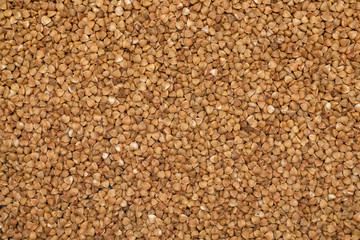 A close up of a raw buckwheat