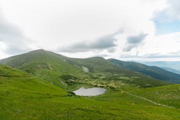 Alpine lake. Lake Berserk, Montenegrin Range, Carpathians