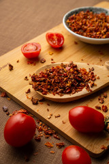 Dried grated and fresh tomatoes