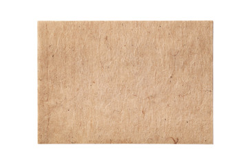 Sheet of traditional handmade paper isolted on white background