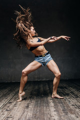 Fototapeta na wymiar the modern ballet dancer dancing