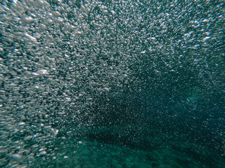 Sea underwater bulbs close-up.