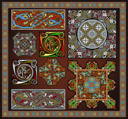 Set of vector ancient celtic design elements - 343501542