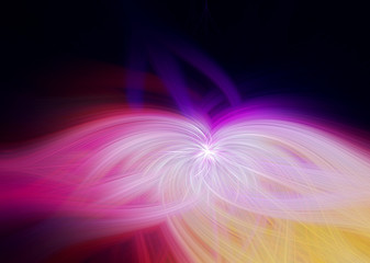 Abstract twisted light effect in purple tone on dark backgrounds. Luminous of multi-colored for backdrop.