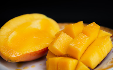 a picture of mango on a black background