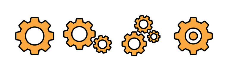 Setting Icons set. Setting vector icon. Cog Settings Icon Symbol. Gear