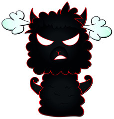 black and white cartoon illustration alpaca anger aggression sticker emoji