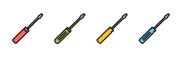 Screwdriver icons set. Screwdriver vector icon