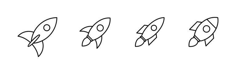 Rocket vector icons set. Start Up Concept Symbol. Startup icon