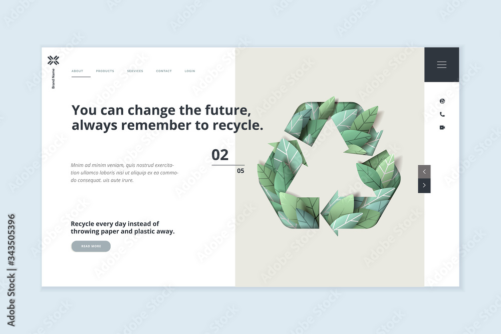 Fototapete website template design. modern vector illustration concept of web page design for website and mobil