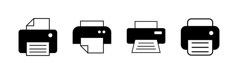 Printer icons set. print icon. Fax vector icon.