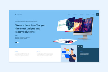 Website template design. Modern vector illustration concept of web page design for website and mobile website development. Easy to edit and customize.