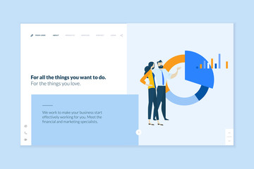 Website template design. Modern vector illustration concept of web page design for website and mobile website development. Easy to edit and customize.