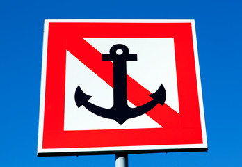 Prohibited To Moor Warning Sign in Kaunas City