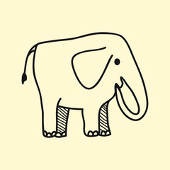 vector animal line icon for web, tatto, logo elephant