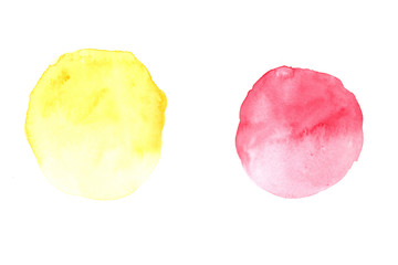 Watercolor paintings with artistic Colorful abstract images on white paper. Watercolor concept.