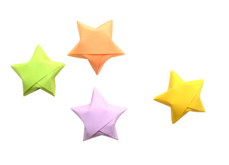 Colorful origami lucky stars
