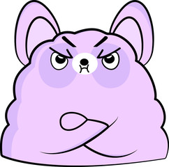 pink fluffy cute bear sticker