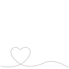 Heart continuous line drawing. Vector illustration
