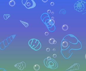 marine unicellular organisms and air bubbles, foraminifera